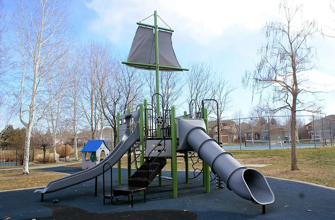 Double slide options at Arapahoe Ridge Park in Boulder, CO